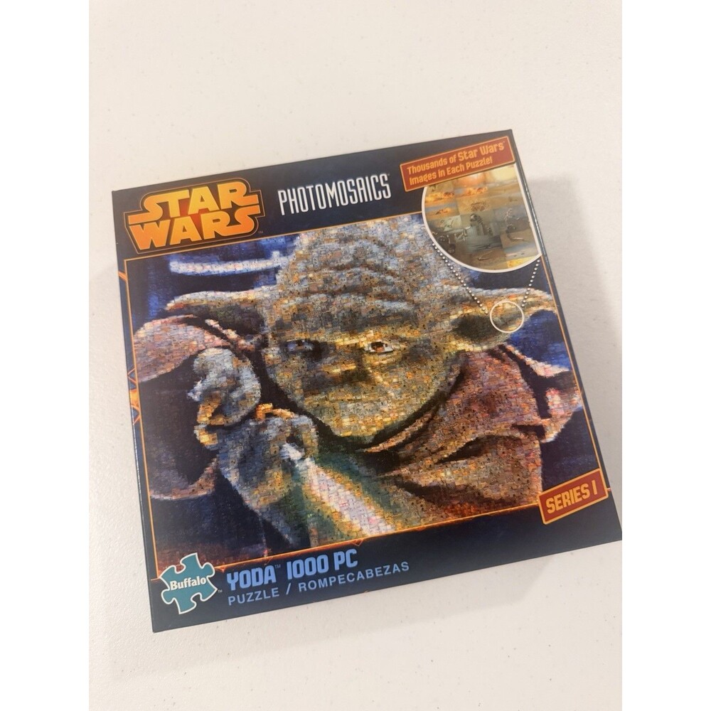 NEW Yoda Jigsaw Puzzle Star Wars Photomosaics 1000pc Buffalo Games Disney 26x19